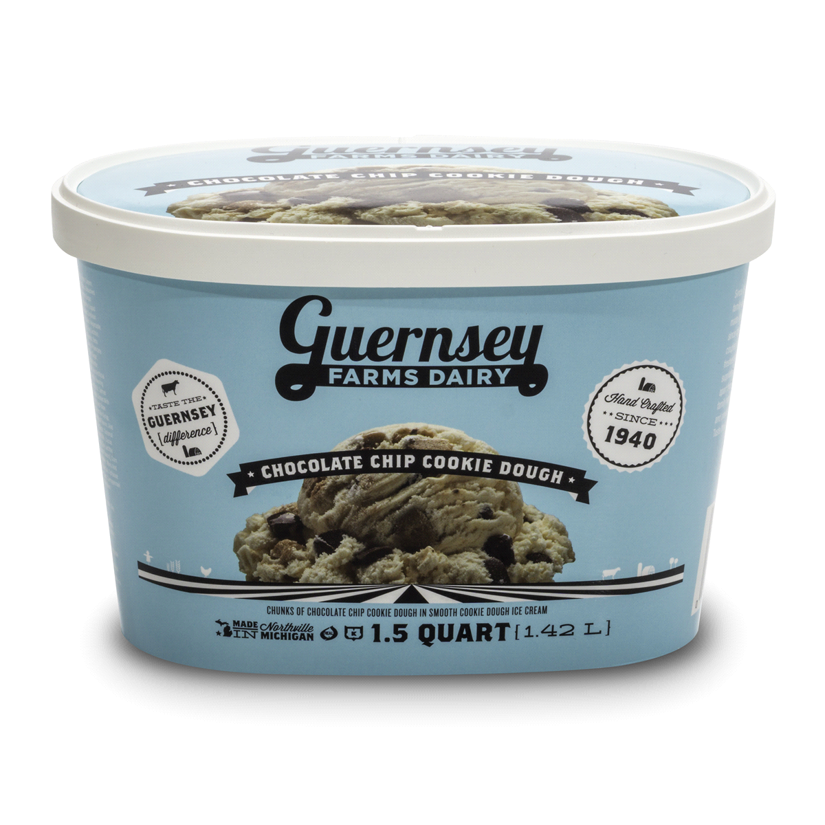 slide 1 of 1, Guernsey Farms Dairy Chocolate Chip Cookie Dough Ice Cream, 48 oz