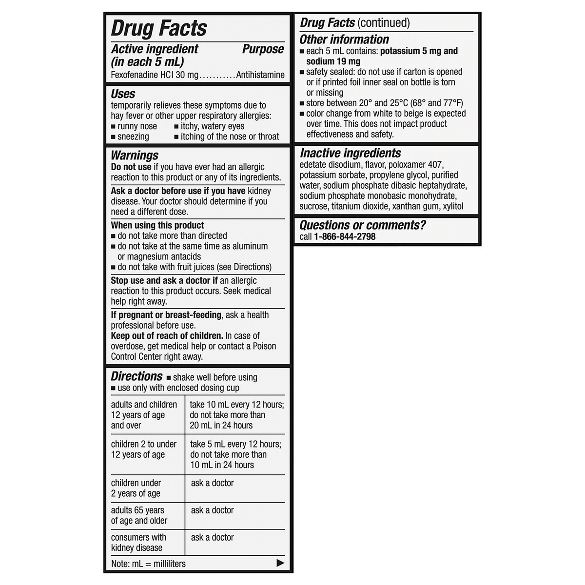 slide 7 of 11, Allegra Children's 30 mg 12 HR Oral Suspension 4 oz. - Grape, 4 oz