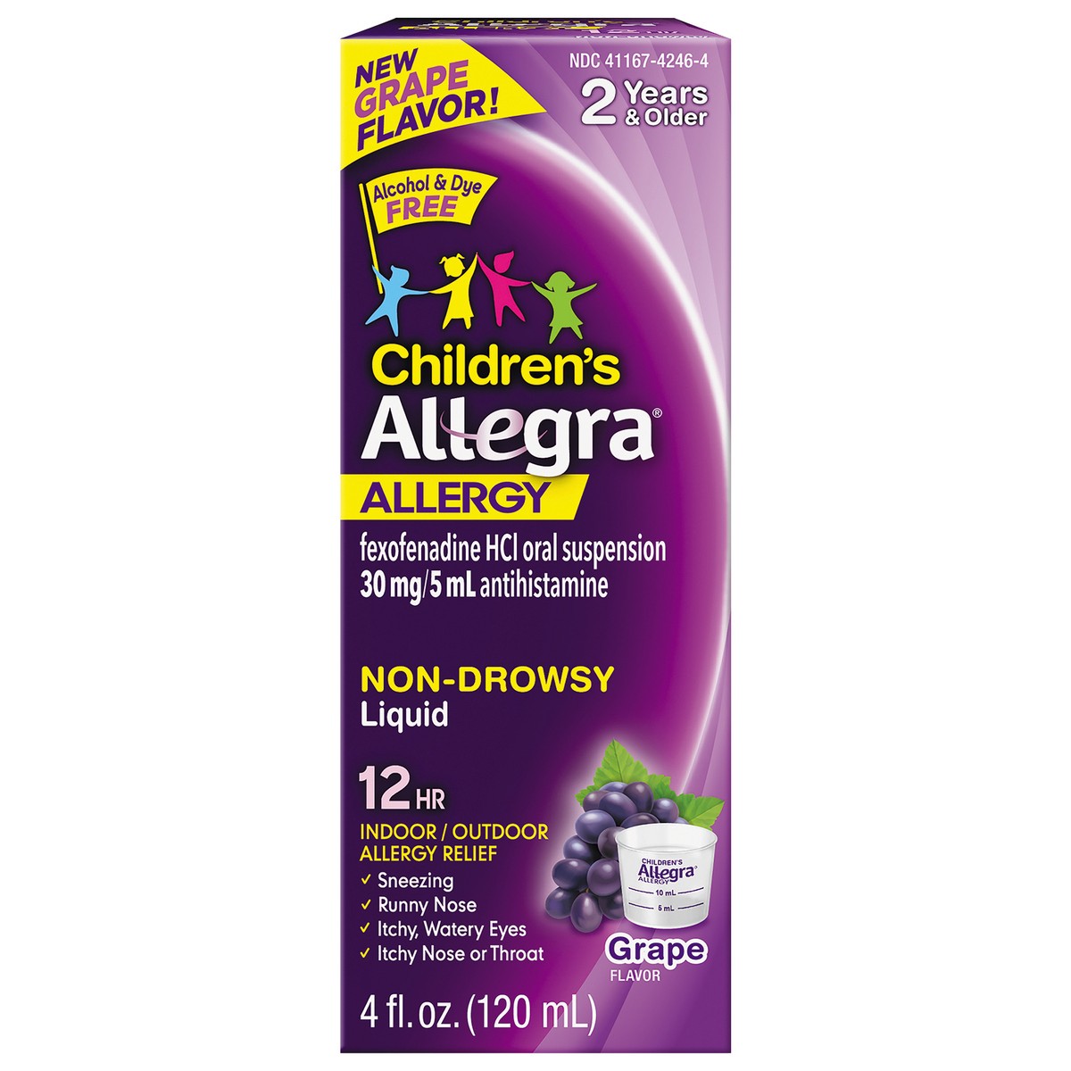 slide 6 of 11, Allegra Children's 30 mg 12 HR Oral Suspension 4 oz. - Grape, 4 oz