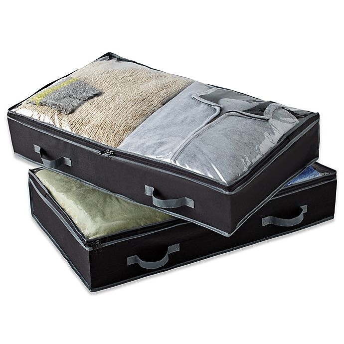 slide 1 of 1, Studio 3B Underbed Storage Bags - Black, 2 ct