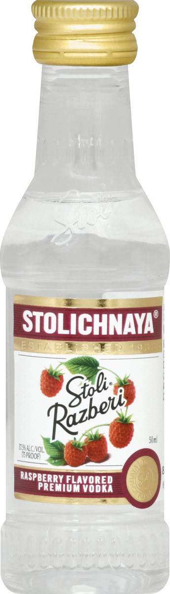 slide 6 of 7, Stolichnaya Vodka Razberi, 50 ml