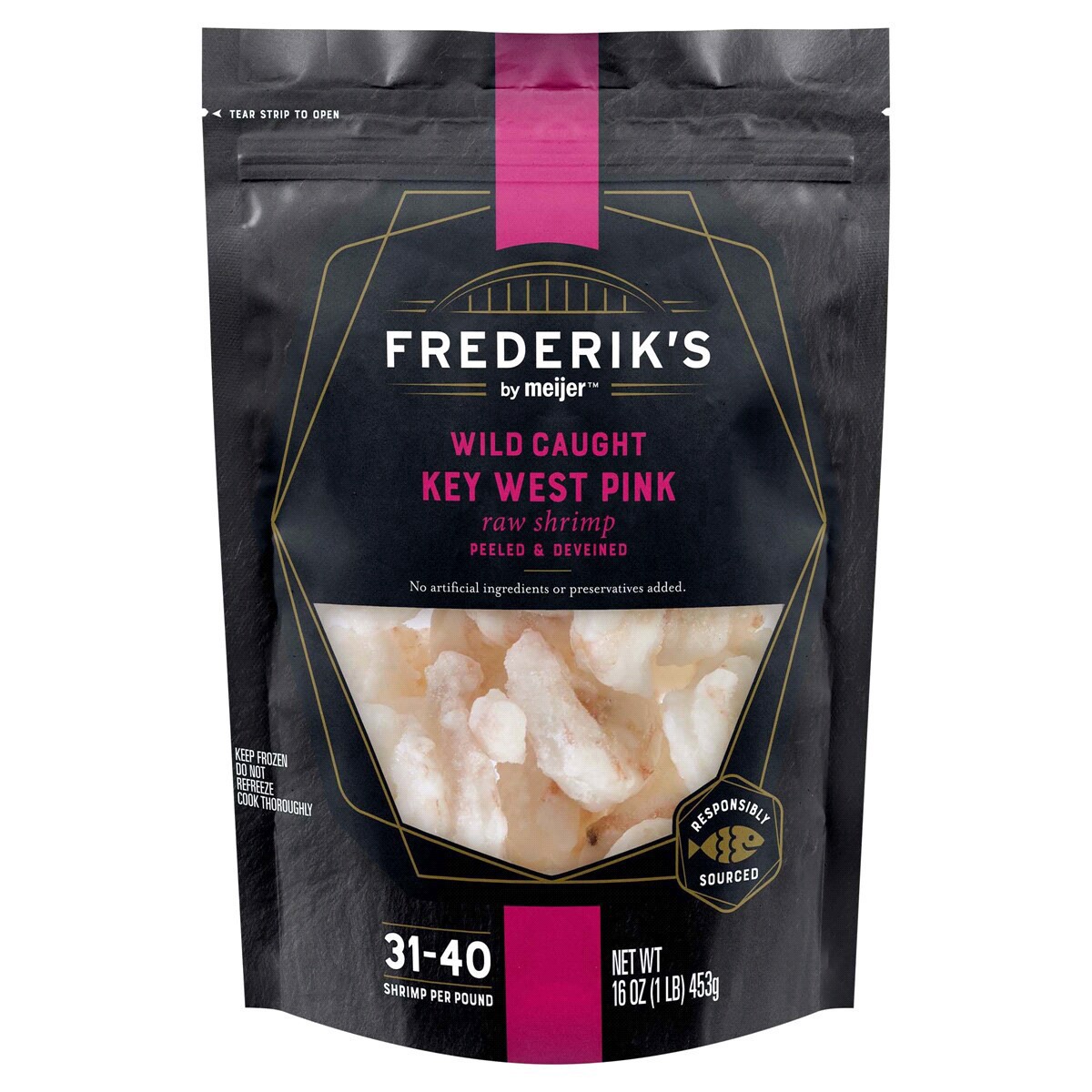 slide 1 of 5, FREDERIKS BY MEIJER Frederik's by Meijer 31/40 Wild Caught Key West Pink Raw Shrimp, 16 oz, 16 oz