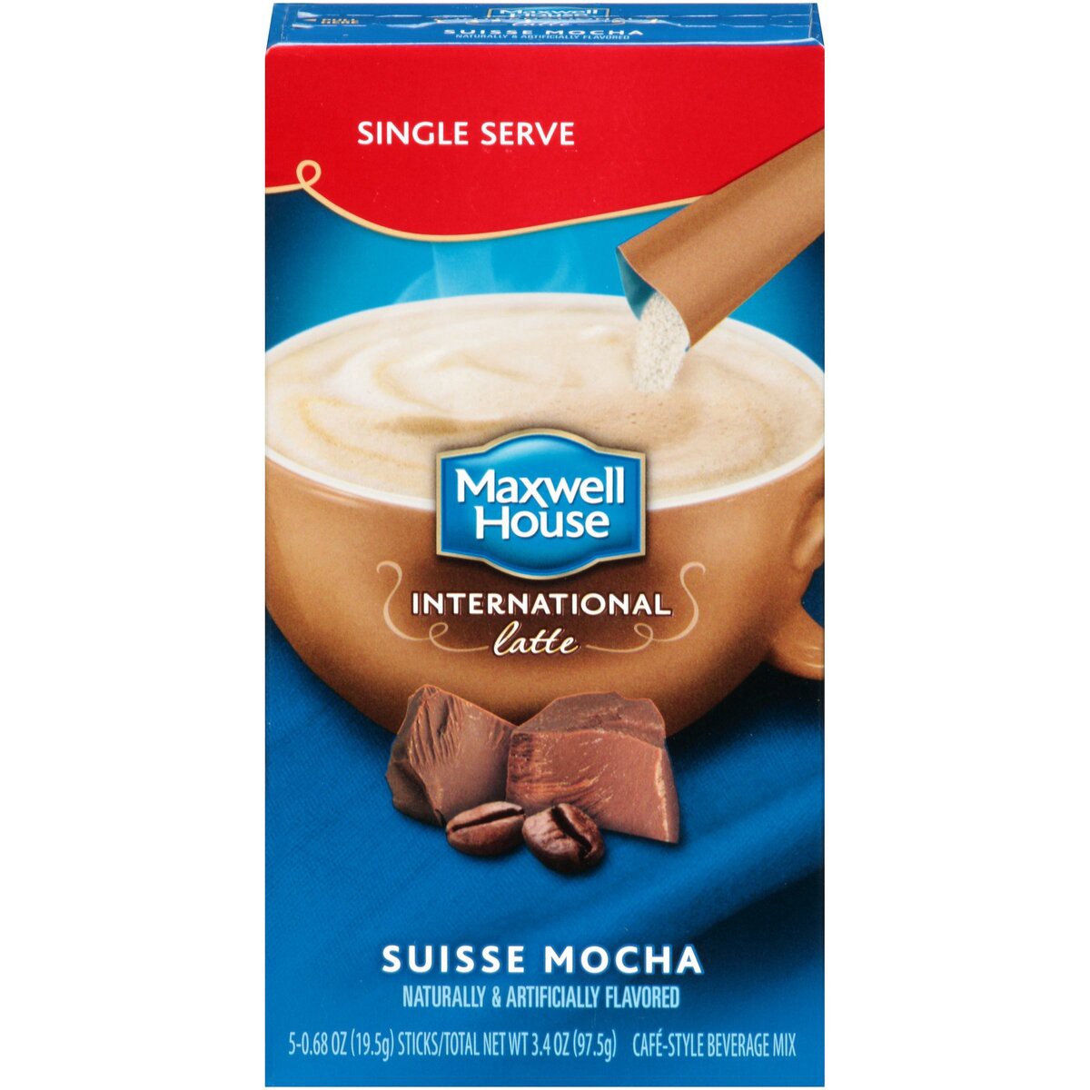 slide 1 of 5, Maxwell House International Suisse Mocha Latte Coffee, 5 ct; 0.68 oz