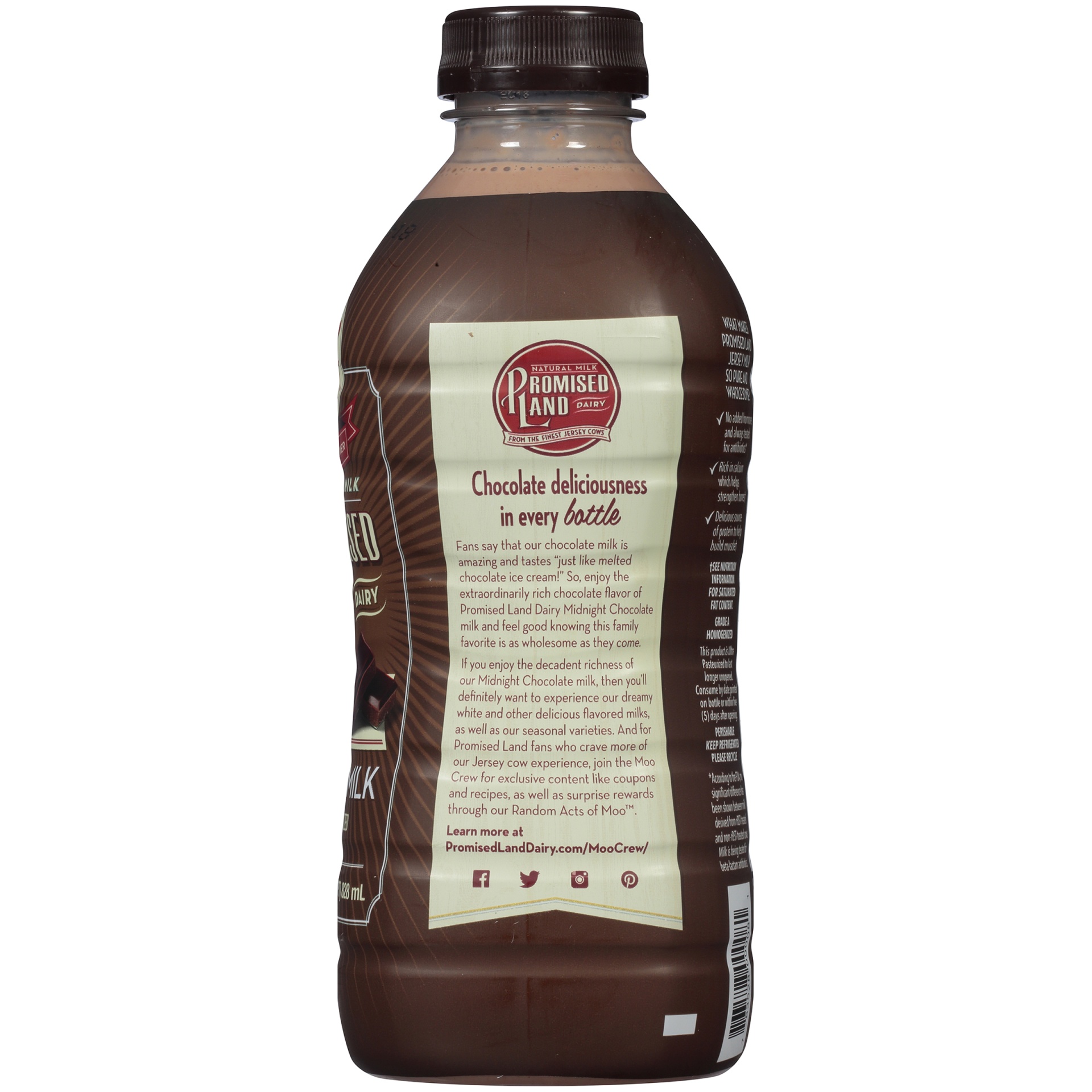 slide 7 of 7, Promised Land Dairy Midnight Chocolate Ultrapasteurized Whole Milk, 28 fl oz
