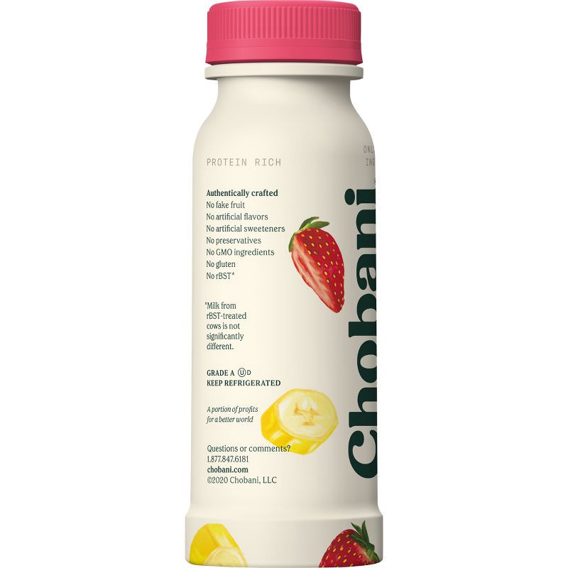 slide 2 of 4, Chobani Strawberry Banana Greek Style Yogurt Drink - 7 fl oz, 7 fl oz