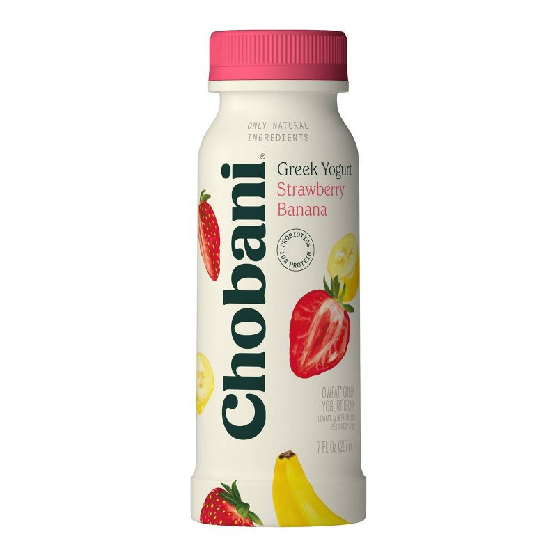 slide 1 of 4, Chobani Strawberry Banana Greek Style Yogurt Drink - 7 fl oz, 7 fl oz