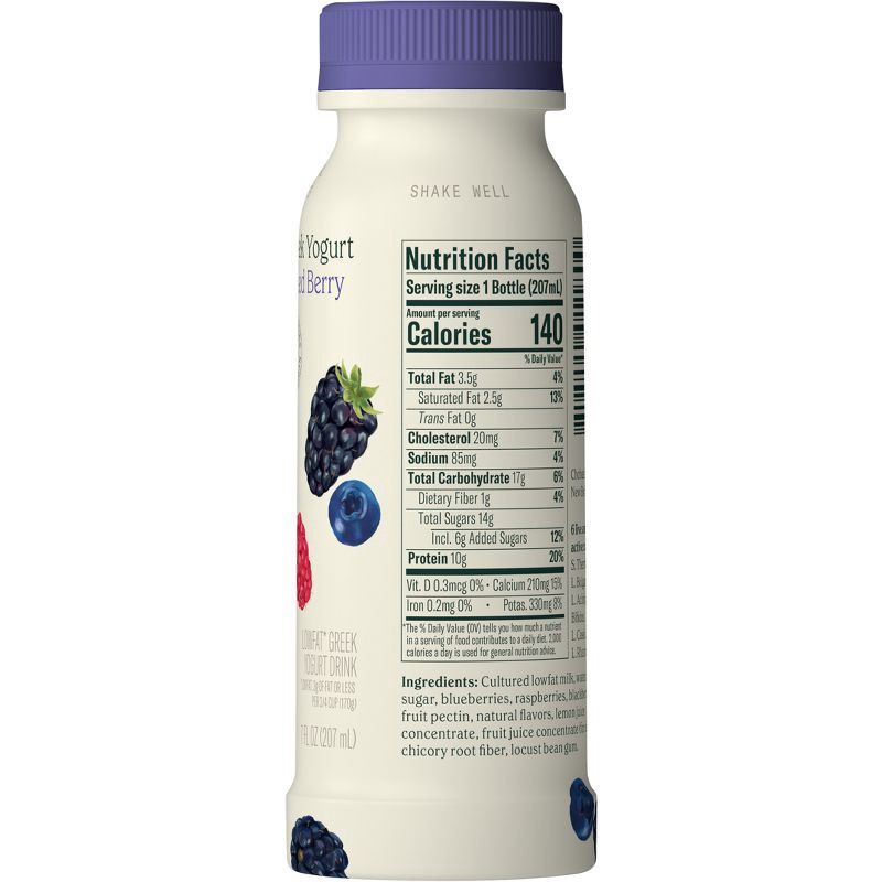 slide 3 of 5, Chobani Mixed Berries Greek Style Yogurt Drink - 7 fl oz, 7 fl oz