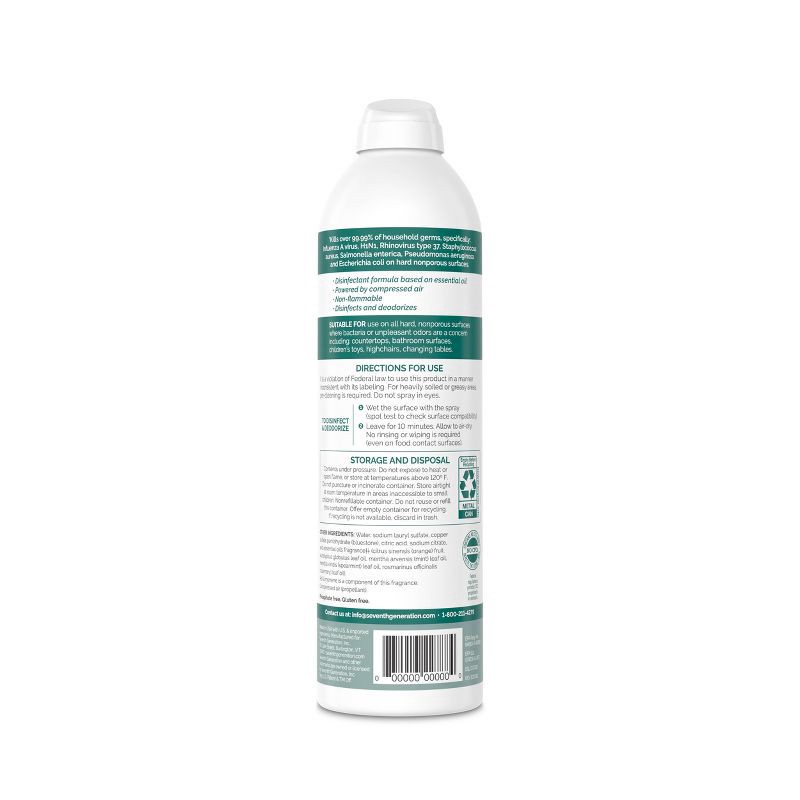 slide 3 of 8, Seventh Generation Disinfectant Spray Eucalyptus & Spearmint - 13.9oz, 13.9 oz