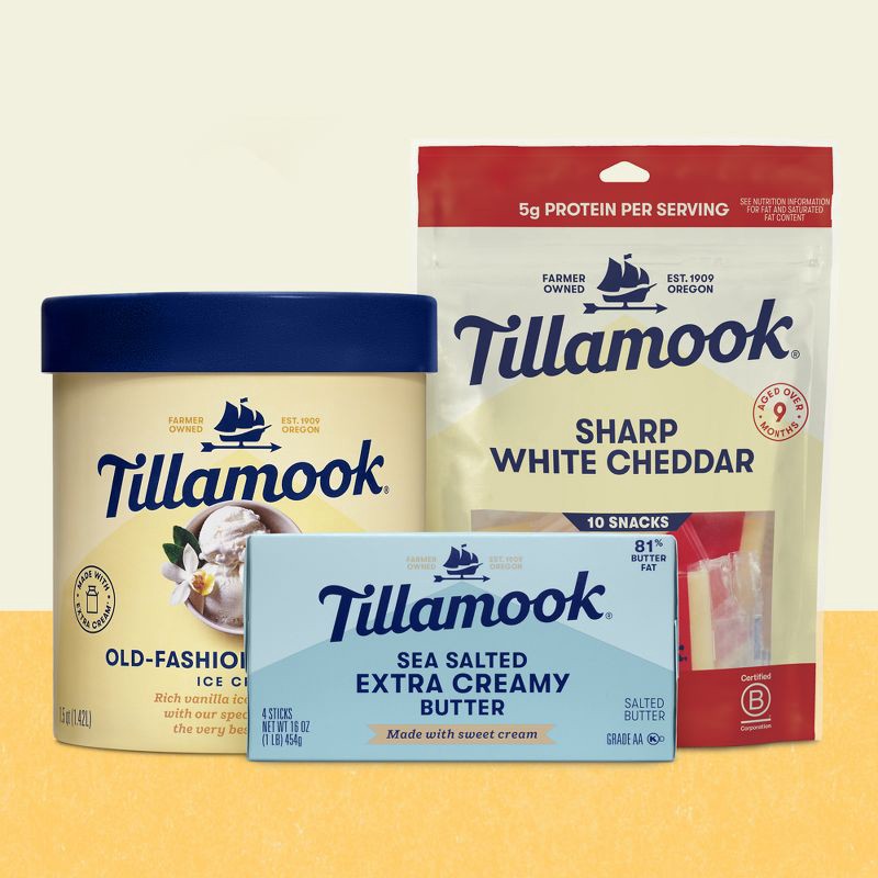 slide 4 of 5, Tillamook Sharp White Cheddar Cheese Snack Portions - 7.5oz/10ct, 7.5 oz, 10 ct