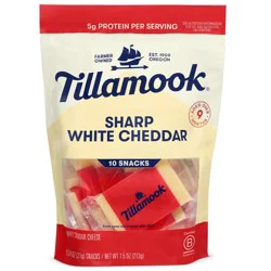 Tillamook Sharp White Cheddar Cheese Snack Portions - 7.5oz/10ct