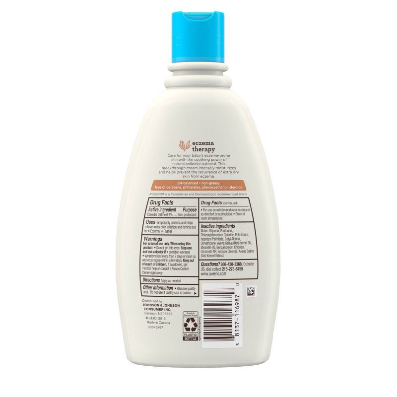 slide 7 of 9, Aveeno Baby Eczema Therapy Moisturizing Cream for Dry, Itchy Skin - 12 fl oz, 12 fl oz