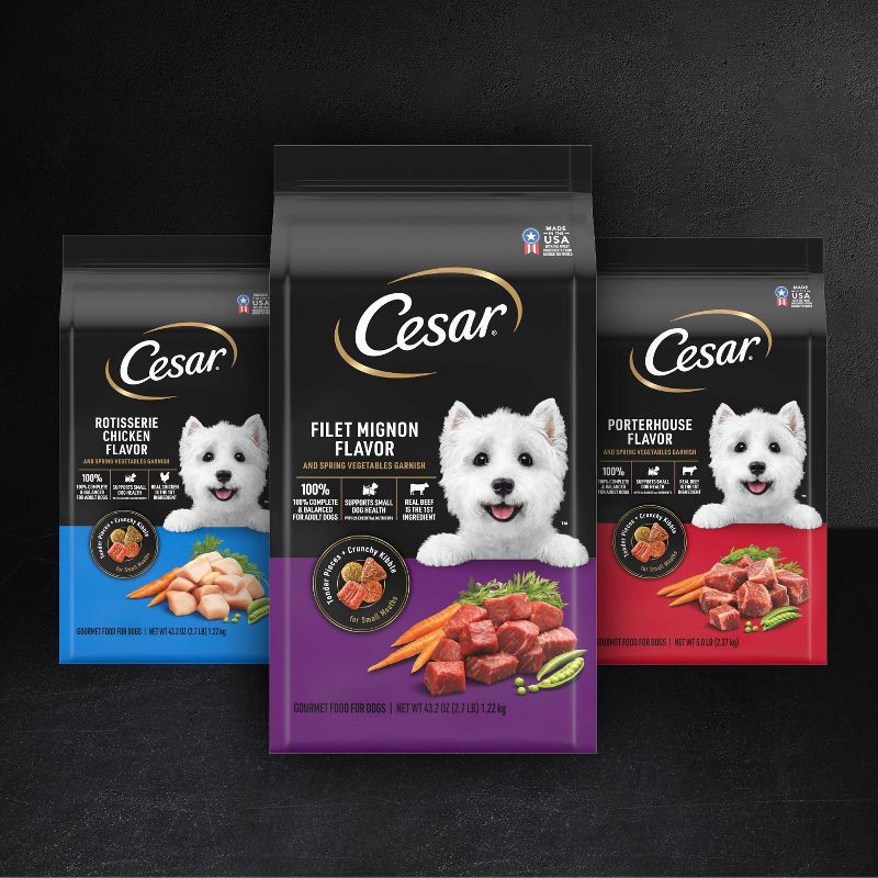 slide 12 of 12, Cesar Filet Mignon with Spring Vegetables Flavor Small Breed Dry Dog Food - 5lbs, 5 lb