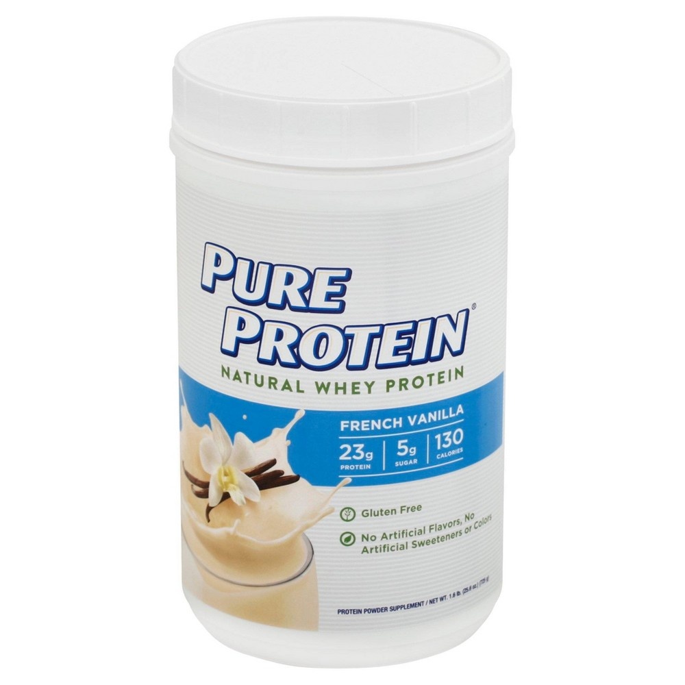 slide 3 of 3, Pure Protein Natural Whey Protein Powder - French Vanilla, 25.6 oz