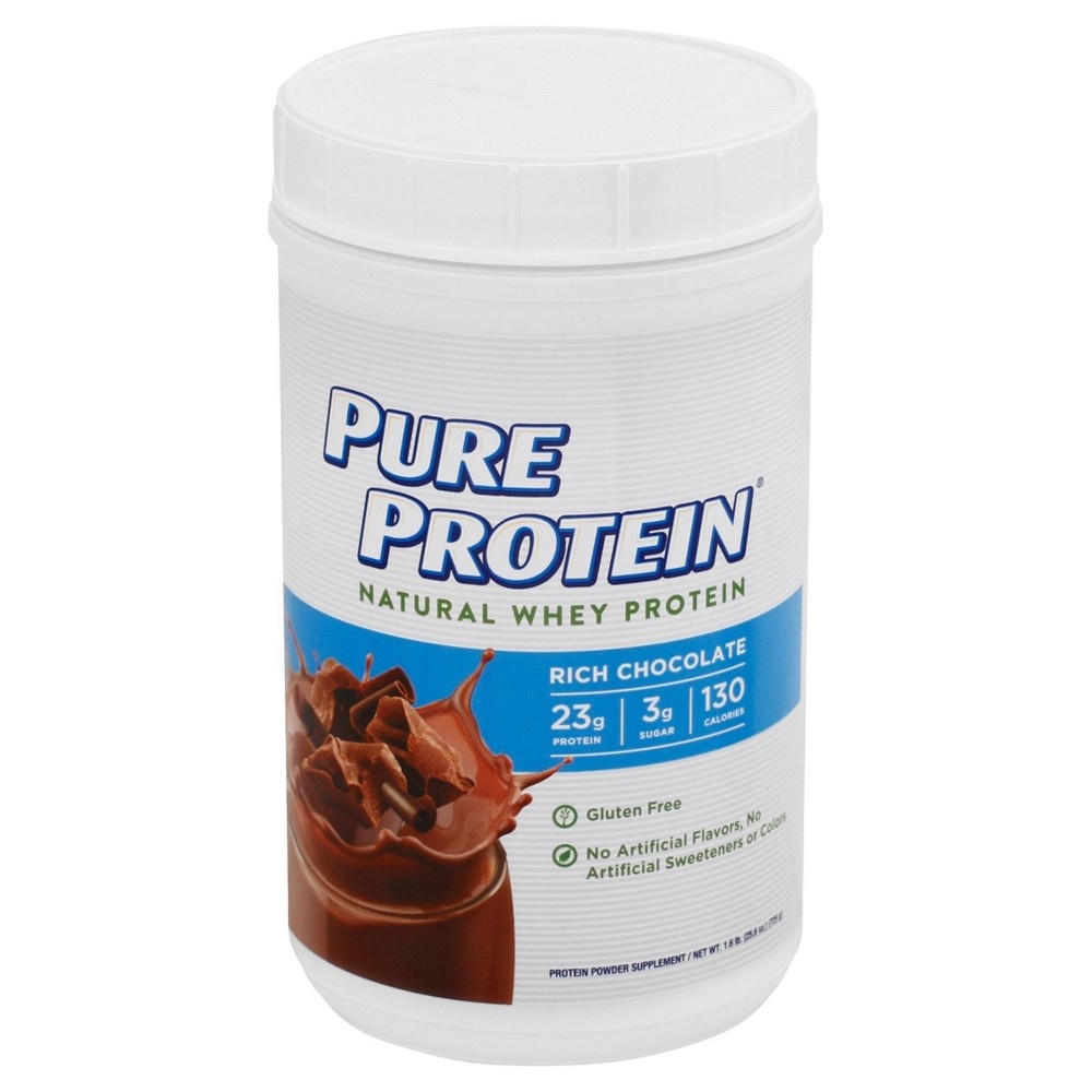 slide 3 of 3, Pure Protein Natural Whey Protein Powder - Rich Chocolate, 25.6 oz