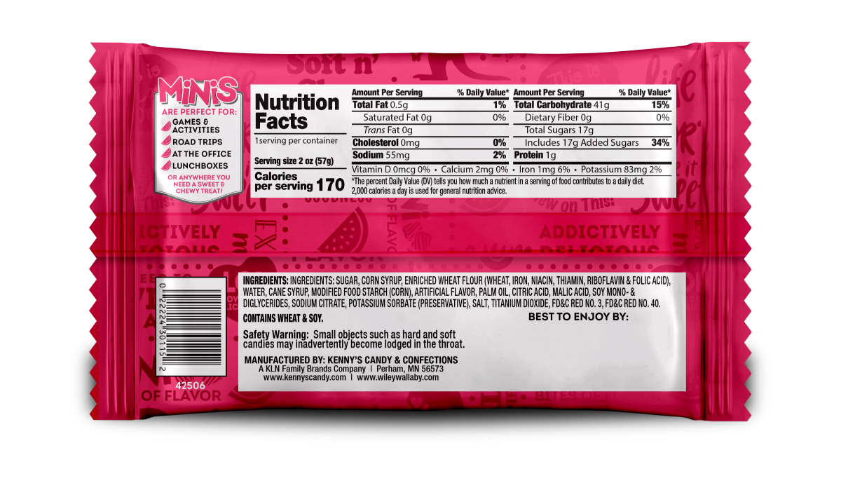 slide 2 of 2, Wiley Wallaby Licorice Single - Watermelon, 2 oz