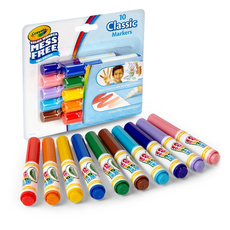 slide 4 of 5, Crayola Color Wonder Markers - 10 Classic Colors, 1 ct