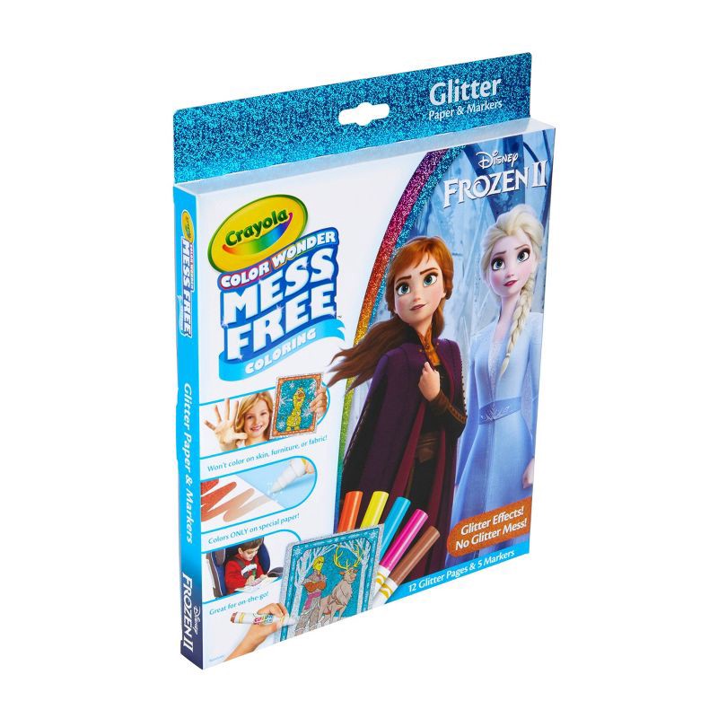 slide 2 of 5, Crayola Color Wonder Glitter Coloring Kit - Disney Frozen 2: Mess Free Coloring Book for Creative Thinking & Shapes, 1 ct