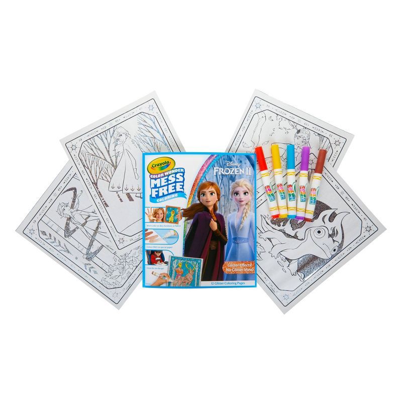 slide 4 of 5, Crayola Color Wonder Glitter Coloring Kit - Disney Frozen 2: Mess Free Coloring Book for Creative Thinking & Shapes, 1 ct