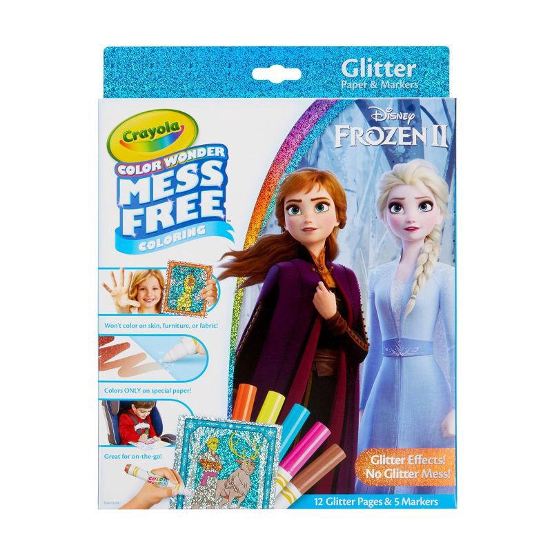 slide 1 of 5, Crayola Color Wonder Glitter Coloring Kit - Disney Frozen 2: Mess Free Coloring Book for Creative Thinking & Shapes, 1 ct