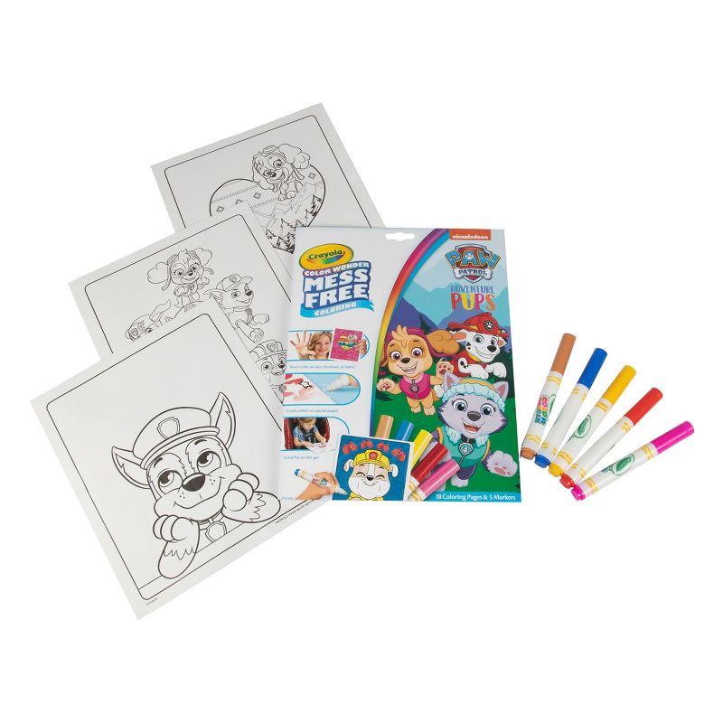 slide 2 of 8, Crayola Color Wonder PAW Patrol Coloring Pages Set: Mess Free, 18 Pages, Shapes & Colors, Creative Thinking, Ages 3+, 1 ct