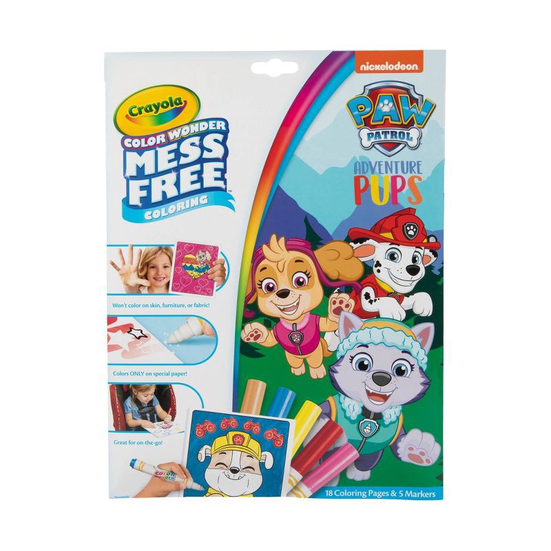 slide 1 of 8, Crayola Color Wonder PAW Patrol Coloring Pages Set: Mess Free, 18 Pages, Shapes & Colors, Creative Thinking, Ages 3+, 1 ct