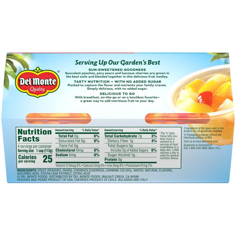 slide 2 of 6, Del Monte Mixed Fruit Cups - 4oz 4pk, 4 ct; 4 oz