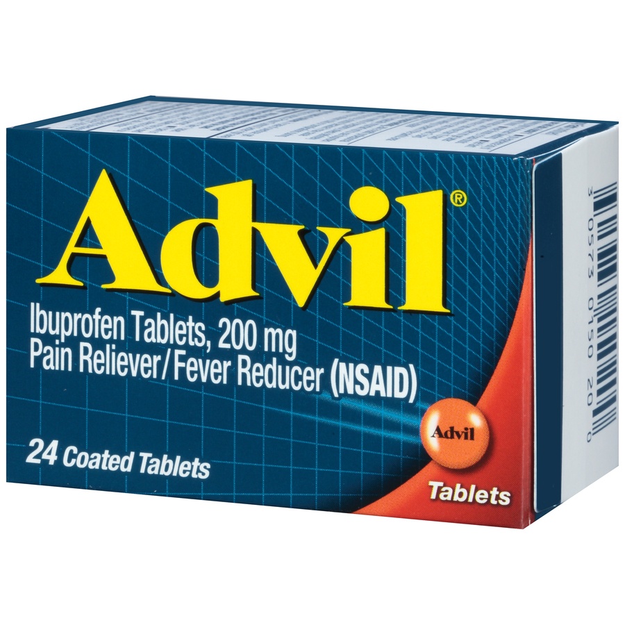 slide 6 of 6, Advil Coated Tablets Pain Reliever and Fever Reducer, Ibuprofen 200mg, 24 Count, Fast-Acting Formula for Headache Relief, Toothache Pain Relief and Arthritis Pain Relief, 1 ct