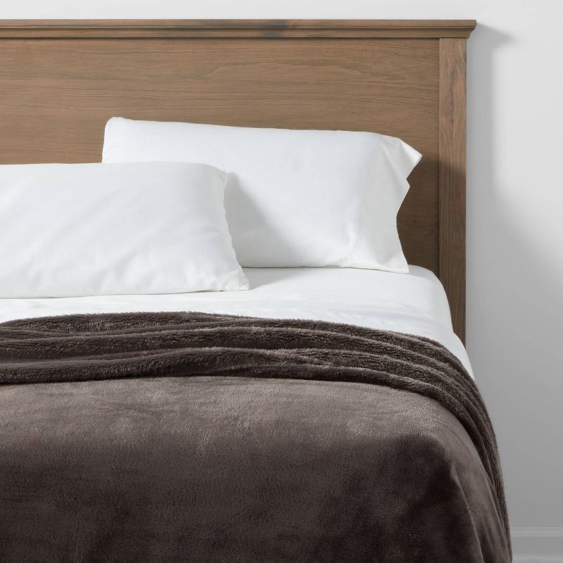 slide 2 of 3, King Microplush Bed Blanket Hot Coffee - Threshold™, 1 ct