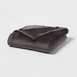 King Microplush Bed Blanket Hot Coffee - Threshold™: Cozy Polyester, Year-Round Comfort, Traditional Style
