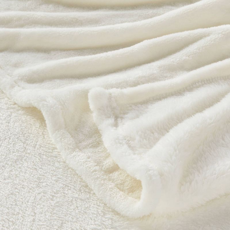 slide 3 of 3, King Microplush Bed Blanket Sour Cream - Threshold™: Cozy Polyester, Machine Washable, No Fill, 1 ct