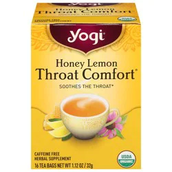 Yogi Tea Honey Lemon Throat Comfort, Organic Herbal Tea, Wellness Tea Bags, 16 Count