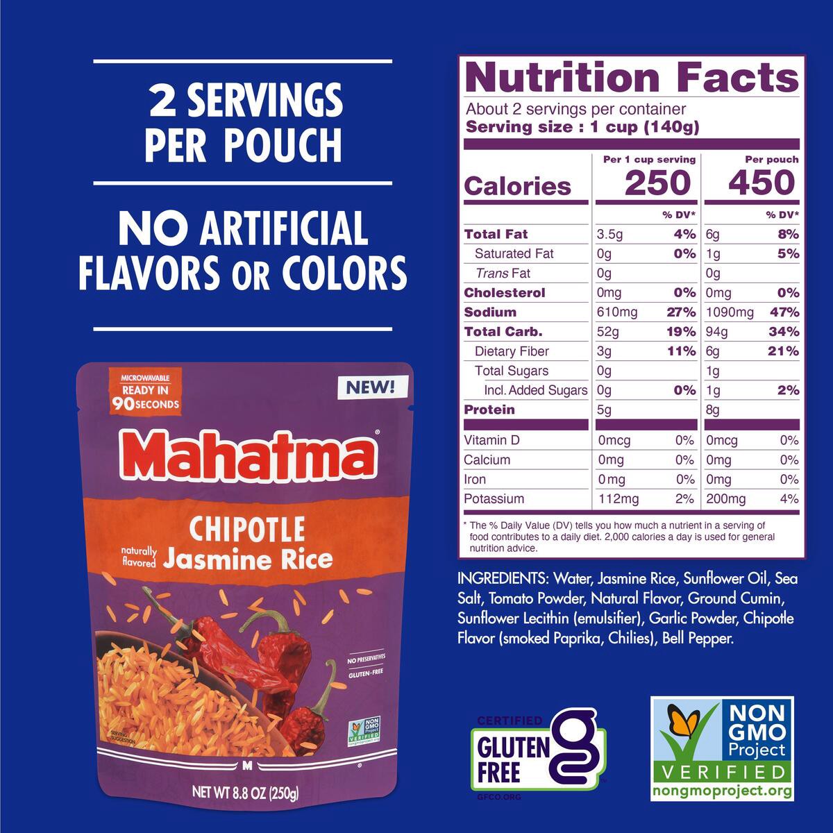 slide 3 of 6, Mahatma Jasmine Rice, Chipotle, 8.8 oz