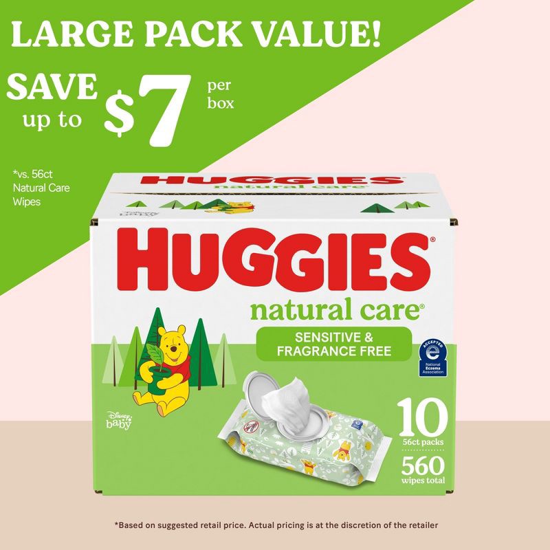 slide 2 of 13, Huggies Natural Care Sensitive Unscented Baby Wipes - 560ct, 560 ct