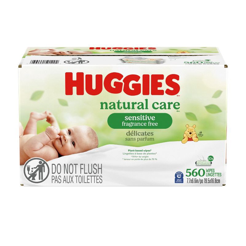 slide 2 of 11, Huggies Natural Care Sensitive Unscented Baby Wipes- 10 pack (560ct total wipes), 10 ct, 560 ct