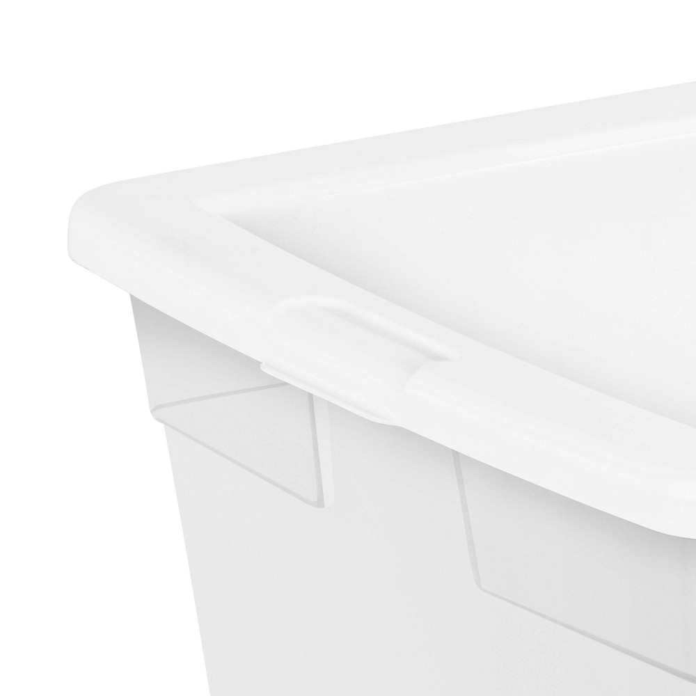 slide 5 of 6, Sterilite Storage Bin Clear with White Lid, 90 qt