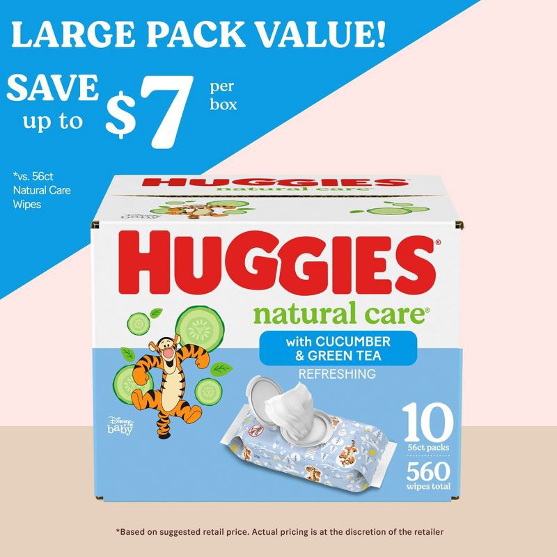 slide 3 of 13, Huggies Natural Care Refreshing Scented Baby Wipes - 560ct/10pk, 560 ct, 10 ct