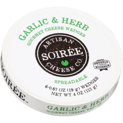 Hy-vee Select Garlic & Herb Light Gourmet Cheese Wedges - 6 ct; 4 oz