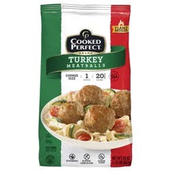 Cooked Perfect Turkey Meatballs Dinner Size 20 oz