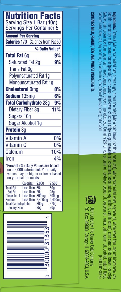 slide 6 of 7, Quaker Snack Bars, 5 ct; 1.41 oz