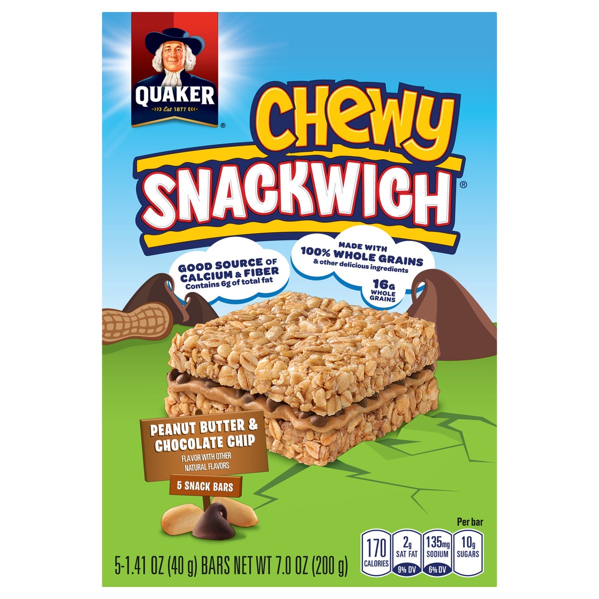 slide 1 of 7, Quaker Snack Bars, 5 ct; 1.41 oz