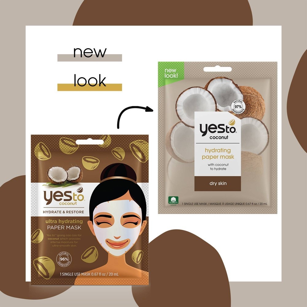 slide 3 of 4, Yes to Coconut Hydrate & Restore Ultra Hydrating Face Mask, 1 ct