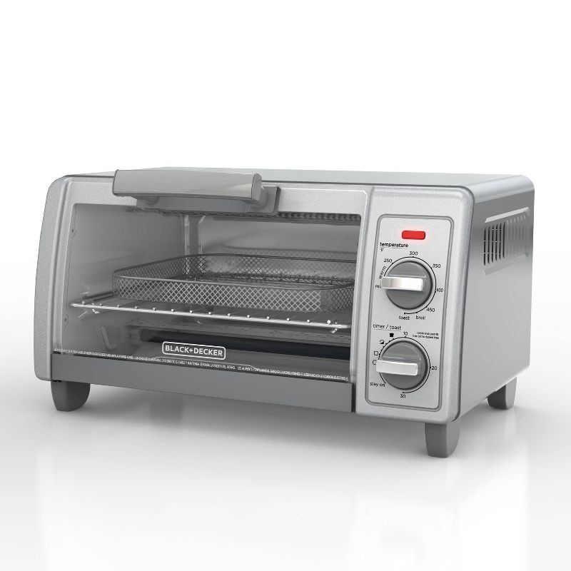 slide 2 of 12, BLACK+DECKER 4 Slice Toaster Oven - TO1701SG: Countertop, Convection, Small, 1200W, Dishwasher-Safe Parts, 1 ct