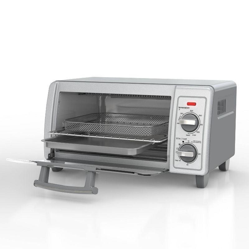 slide 3 of 12, BLACK+DECKER 4 Slice Toaster Oven - TO1701SG: Countertop, Convection, Small, 1200W, Dishwasher-Safe Parts, 1 ct