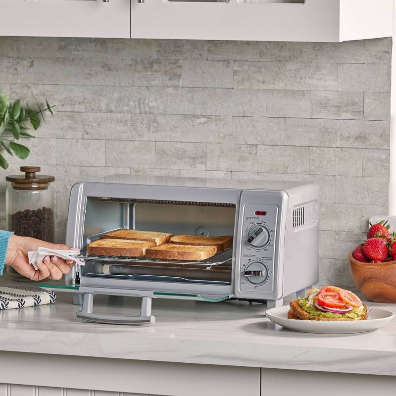 slide 6 of 12, BLACK+DECKER 4 Slice Toaster Oven - TO1701SG: Countertop, Convection, Small, 1200W, Dishwasher-Safe Parts, 1 ct