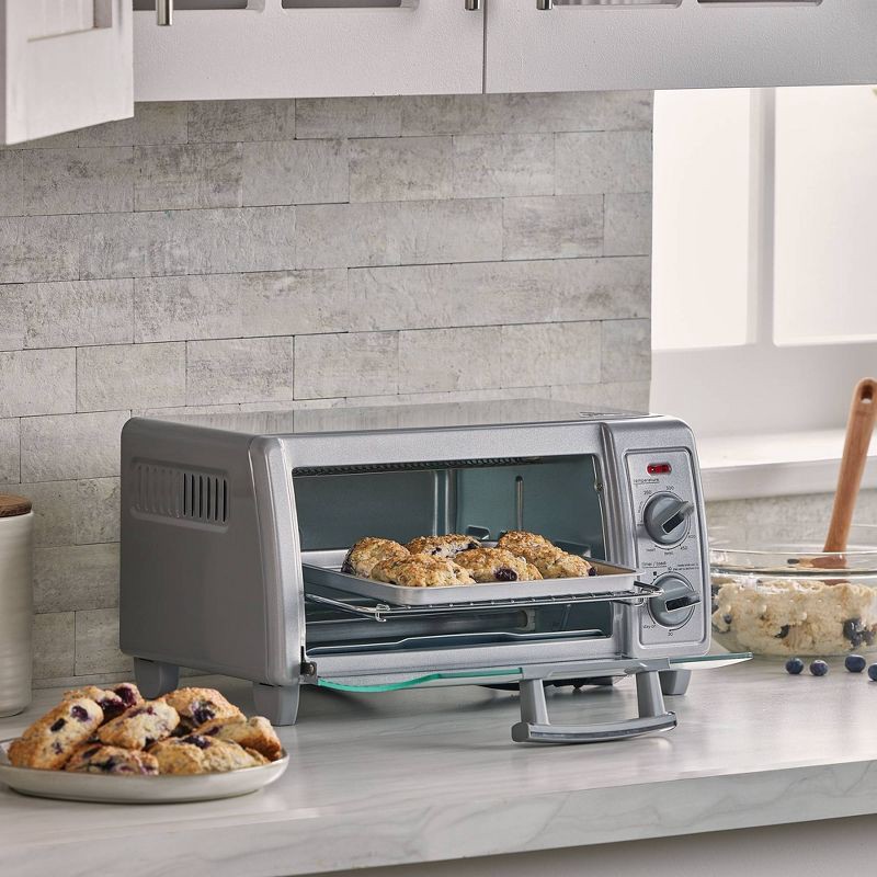 slide 7 of 12, BLACK+DECKER 4 Slice Toaster Oven - TO1701SG: Countertop, Convection, Small, 1200W, Dishwasher-Safe Parts, 1 ct