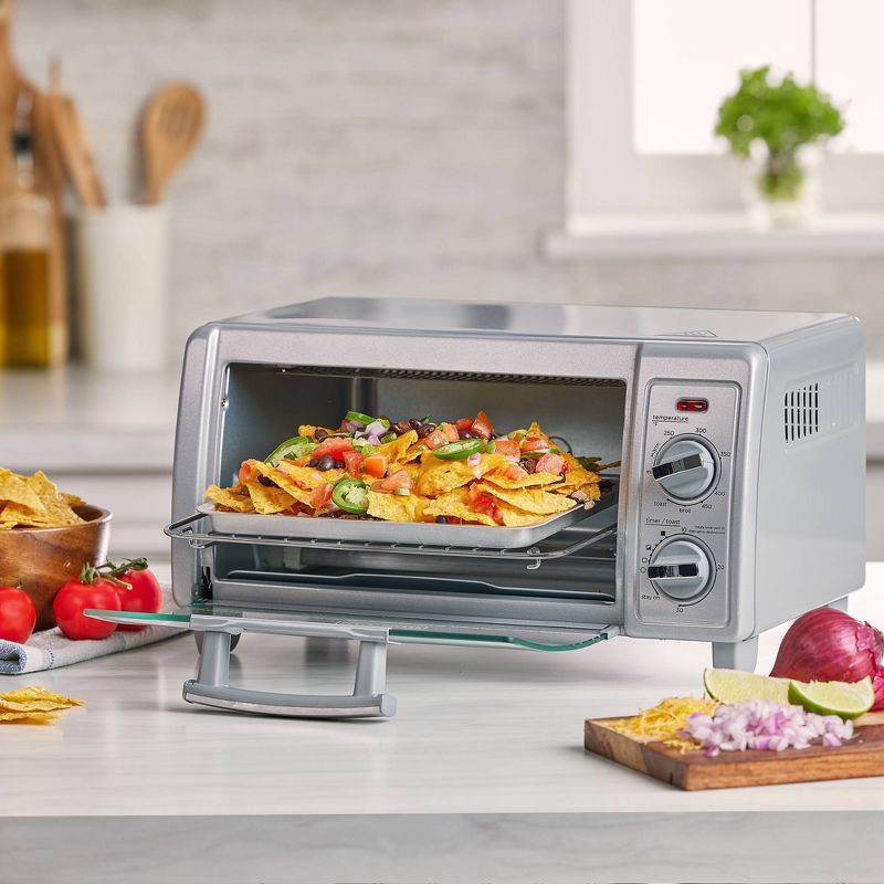 slide 9 of 12, BLACK+DECKER 4 Slice Toaster Oven - TO1701SG: Countertop, Convection, Small, 1200W, Dishwasher-Safe Parts, 1 ct