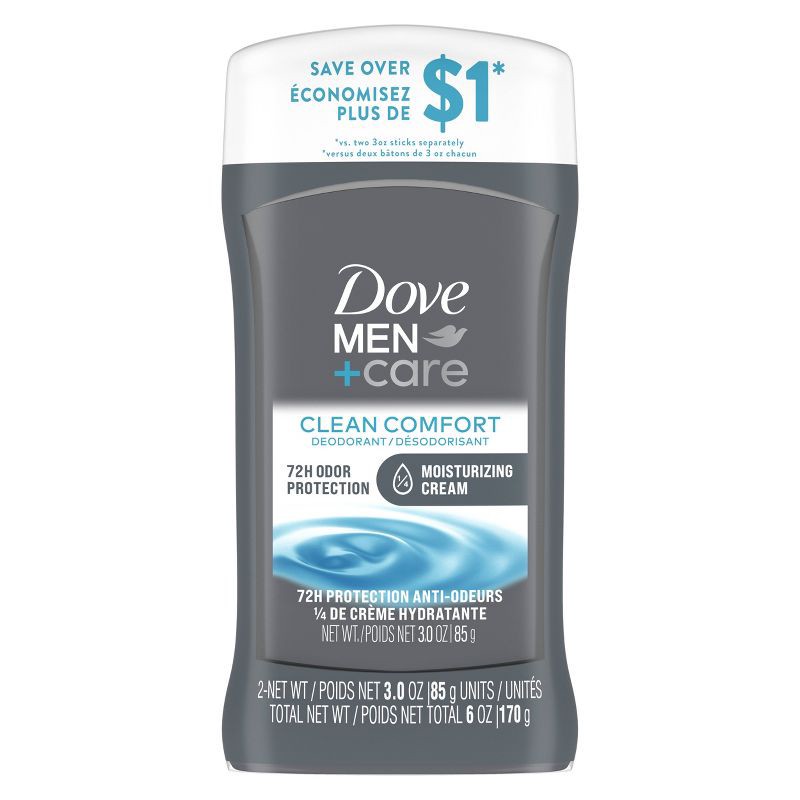 slide 3 of 6, Dove Men+Care Deodorant Stick - Clean Comfort - 3oz/2ct, 2 ct; 3 oz