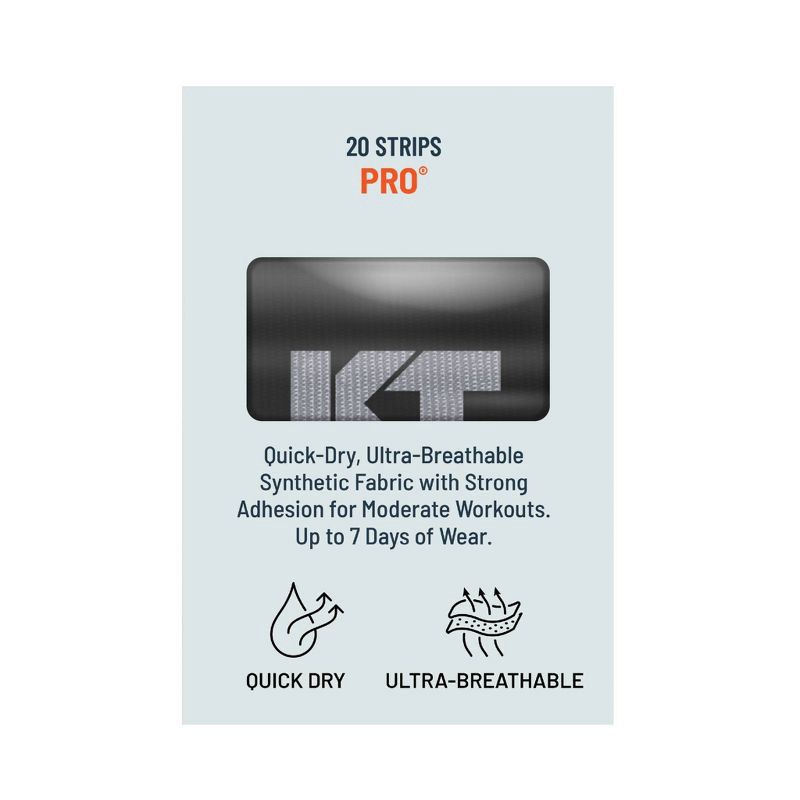 slide 3 of 7, KT Tape Pro Black 20 Pre cut Strips - Black: Arthritis, Muscle & Joint Support, 1 ct