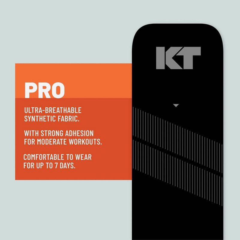 slide 4 of 7, KT Tape Pro Black 20 Pre cut Strips - Black: Arthritis, Muscle & Joint Support, 1 ct