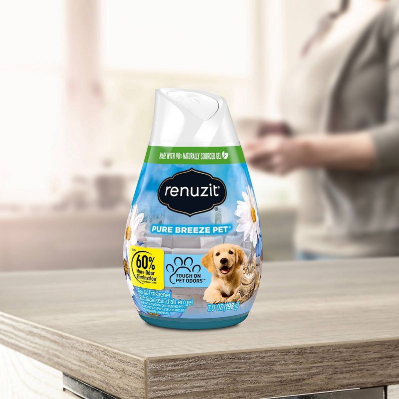 slide 4 of 4, Renuzit Tough on Pet Odors Gel Air Freshener - Pure Breeze - 7oz/3pk, 3 ct; 7 oz